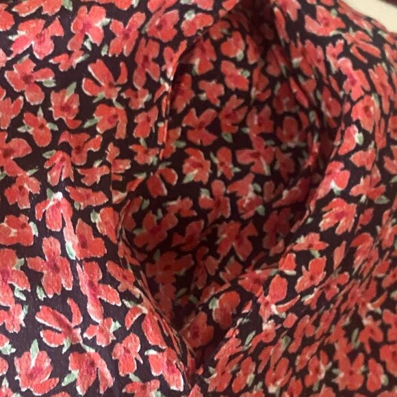 ZARA Red/Black Floral Print Button Down Mini Dress. Size Large. - Picture 10 of 10